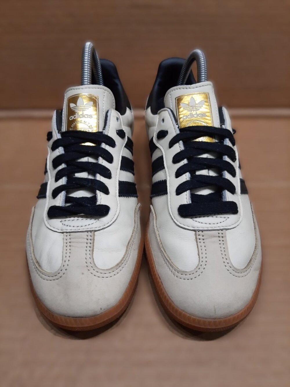 Adidas Samba ♀️ Women's 7.5 OG Cream Sand Strata Off White Black Sneakers ID0478 - Picture 5 of 16